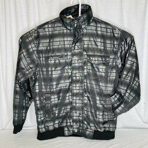 Monte Carlo Jacket Mens Full Zip Plaid Jacket Gray 3XL Nylon Pockets No Hood